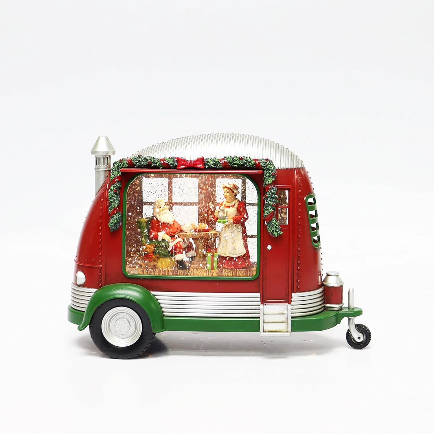 6.8“H Acrylic Camper Trailer w/ Santa - LED, Water Spinning Glitter, Battery - Hand-Painted Res... | Wayfair North America
