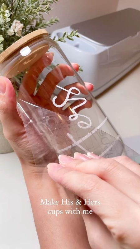 Cricut project, make personalized beer cups using smart vinyl. These are the TikTok viral cups with glass straw. Great for a bridal shower or make a personalized one for Mother’s Day!

#LTKGiftGuide #LTKunder50 #LTKhome