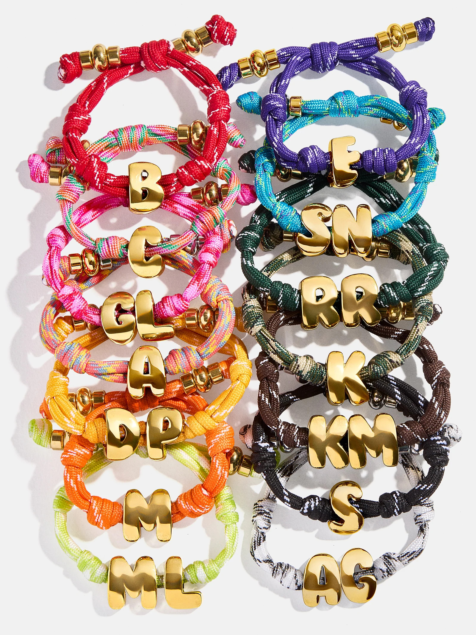 Knotty Initial Custom Bracelet - Bright Green Single Letter | BaubleBar