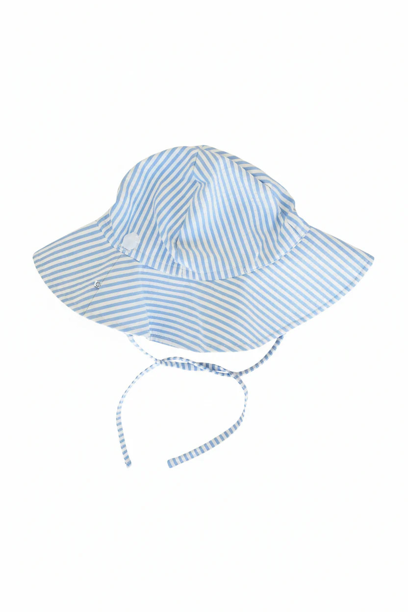 Printed Sun Hat | Seersucker Blue | Caden Lane