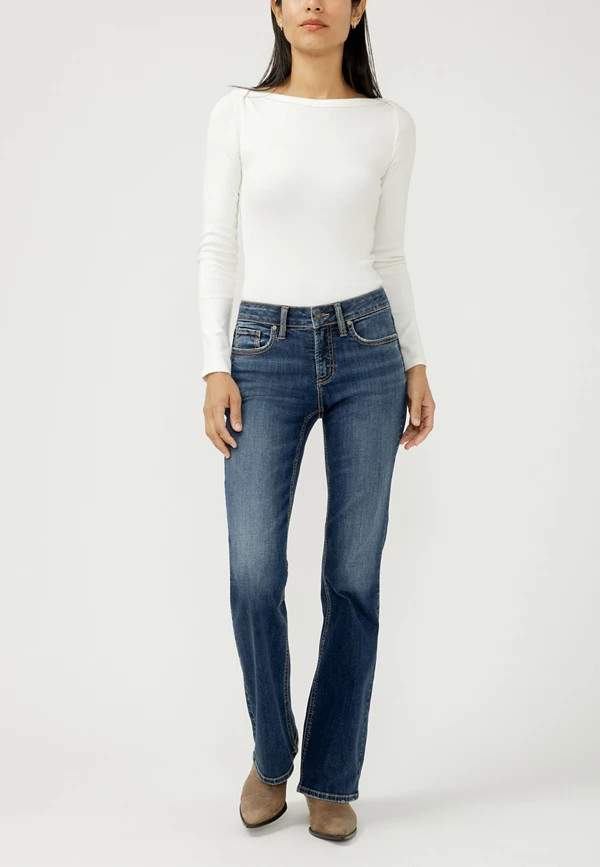 Silver Jeans Co.® Suki Curvy Mid Rise Luxe Stretch Thick Stitch Bootcut Jean | Maurices