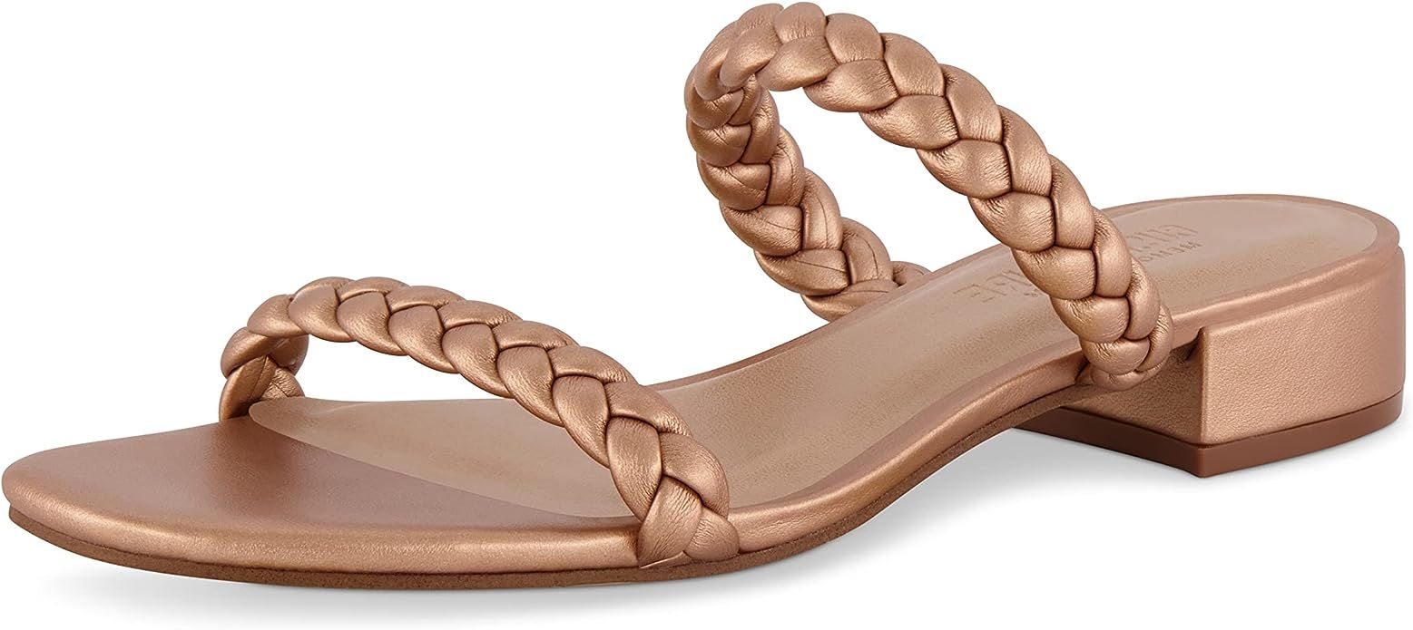 CUSHIONAIRE Women's Neptune braided low block heel sandal +Memory Foam | Amazon (US)