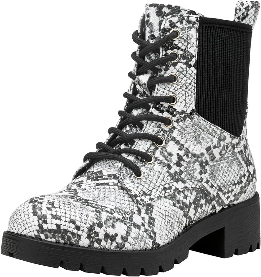 Vepose Womens' 916 | Ankle Boots | Combat Boots | Lace-up Booties with Inside Zipper | Amazon (US)