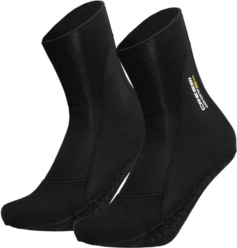 Cressi Canarie LT 4 mm Diving Socks, Black/Black, 4 mm, S | Amazon (US)