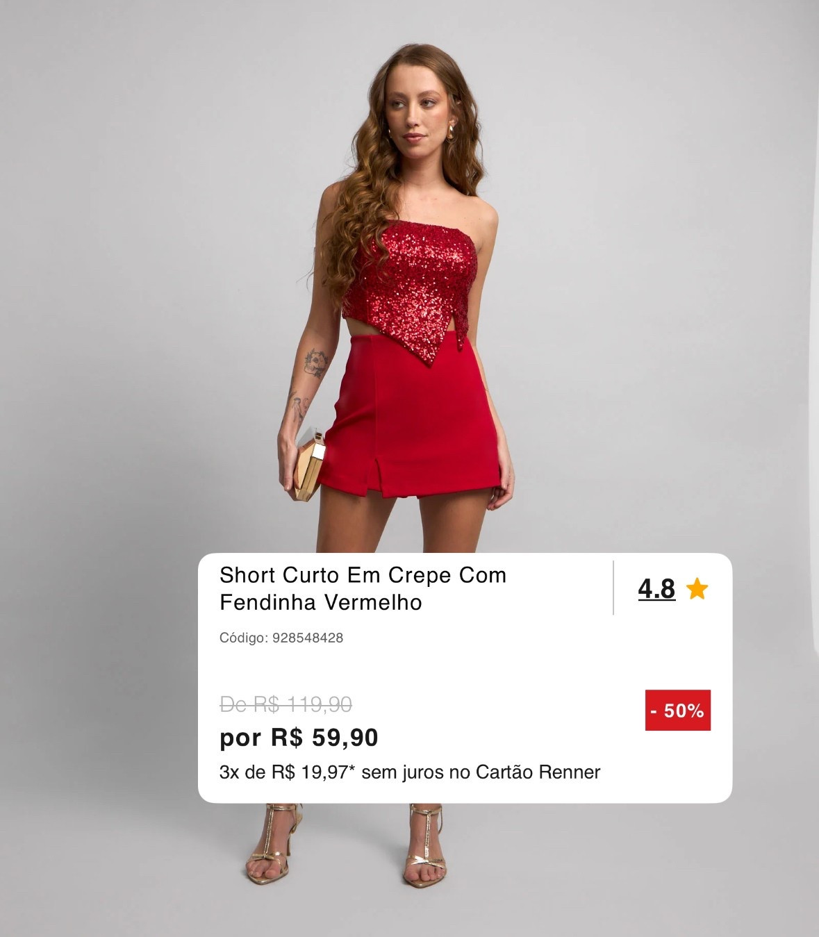 Short Curto em Crepe com Fendinha
por R$ 59,90 
💳 ou 2x de R$ 29,95
🛒 bit.ly/4jUuWhJ

Poucas unidades na Renner

#LTKbrasil #LTKpromo #LTKautumn