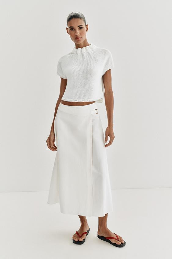 GATHERED NECK KNIT TOP | Zara UK