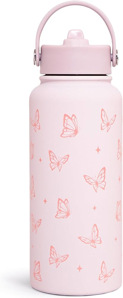 Butterfly Water Bottle Insulated Vacuum Stainless Steel 32oz with Lid, Gifts for Women Girls Teen... | Amazon (US)