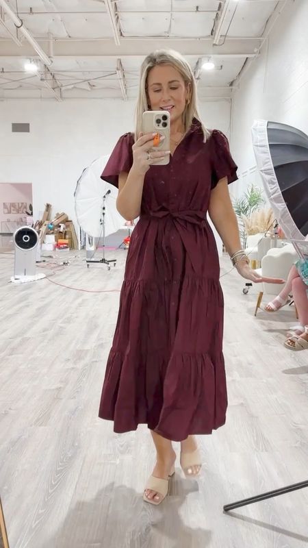 This dress is perfect for early fall events, work wear, and it has pockets!! Wearing a size small. Use code GOLD15 to get 15% off the outfit! 

#falldress #shirtdress #mididress #workwear #fashionover40 #fashionover50 

#LTKunder100 #LTKshoecrush #LTKSeasonal