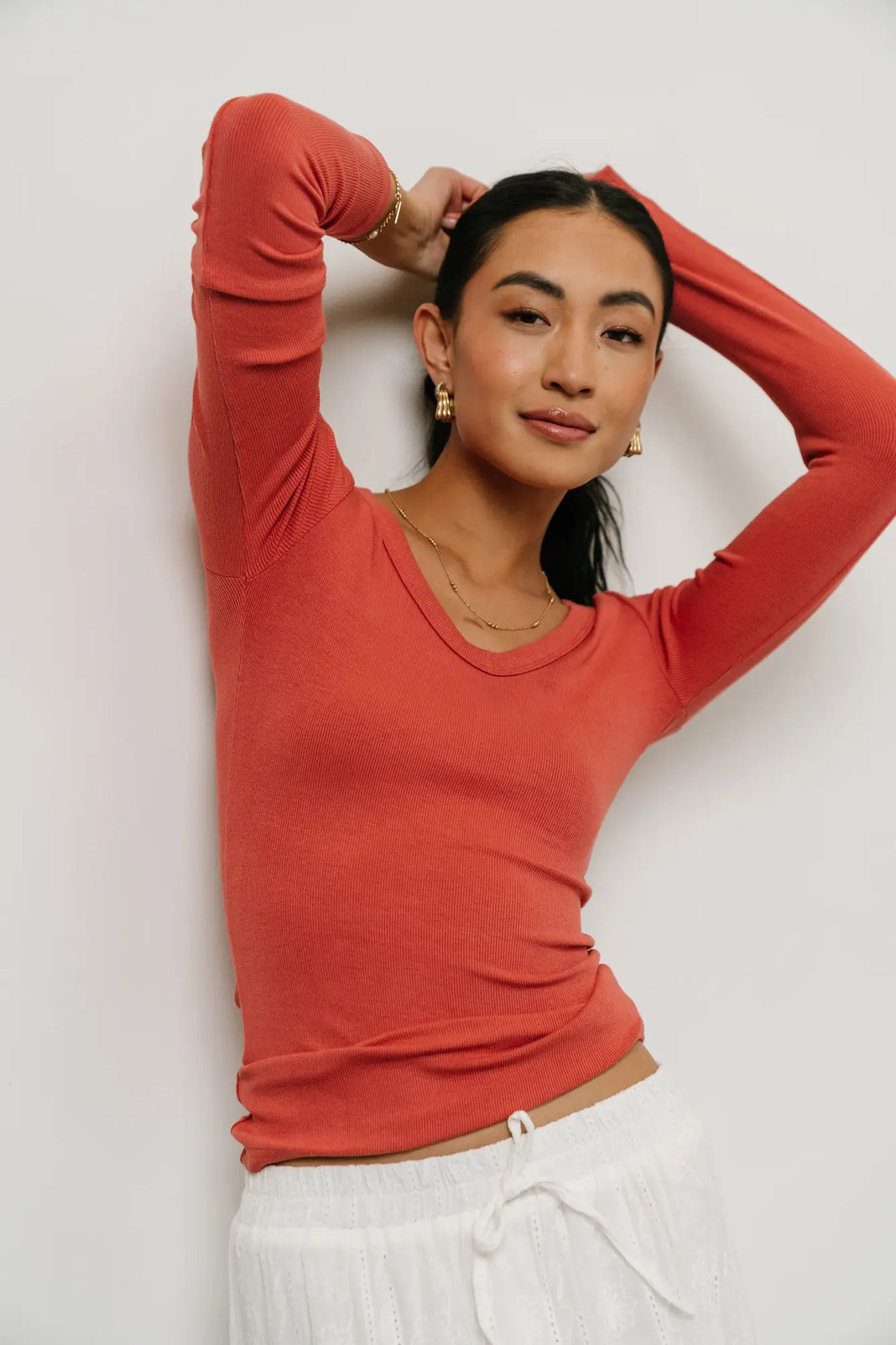 Harmony Ribbed Top in Brick | Böhme US