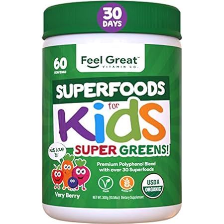 Organic Vegan Kids Protein Greens & Vegetable Shake (60 Day) | Chocolate Nutritional Shake with Gree | Amazon (US)