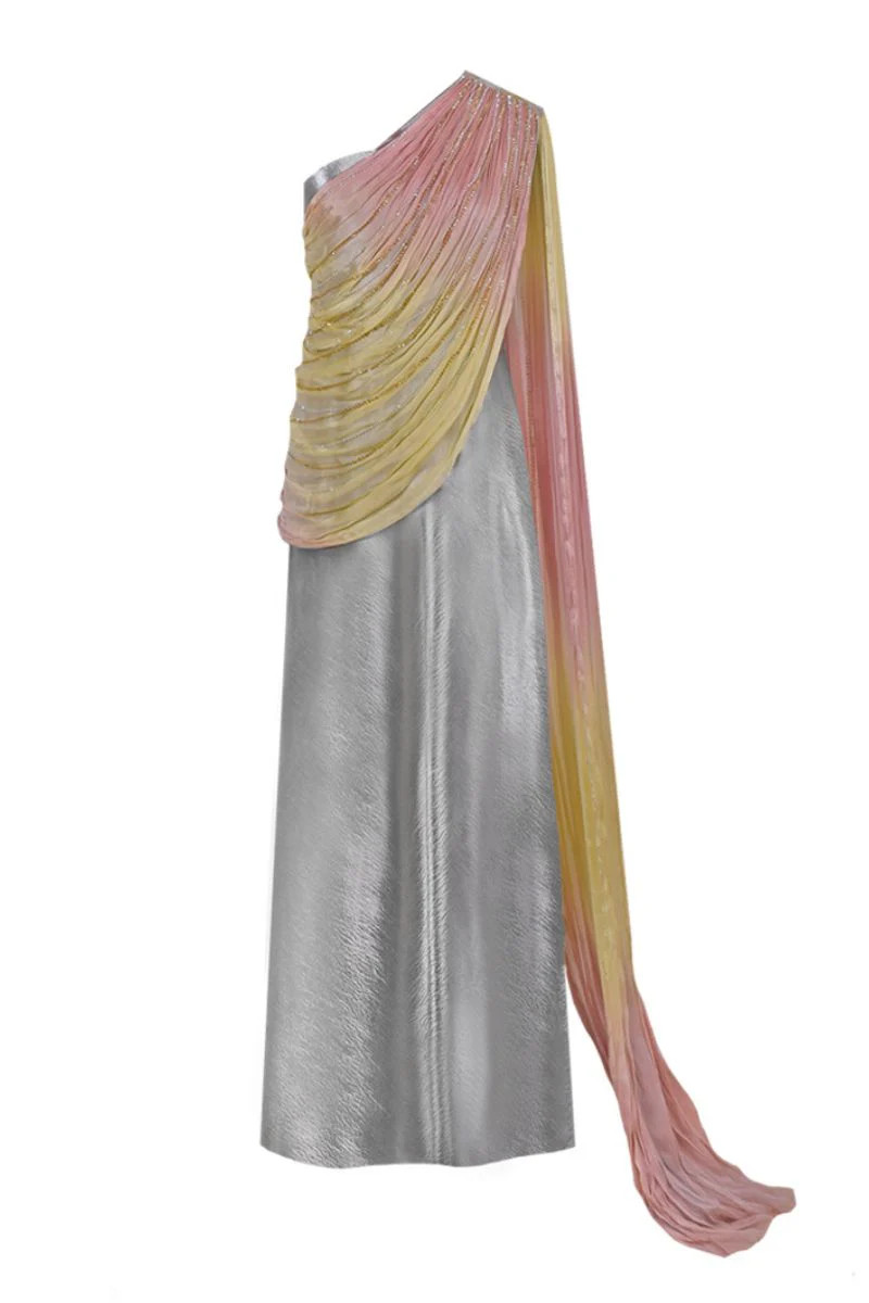 DRAPED CHIFFON SEQUIN GOWN | AKHL | CULT MIA | CULT MIA UK LTD