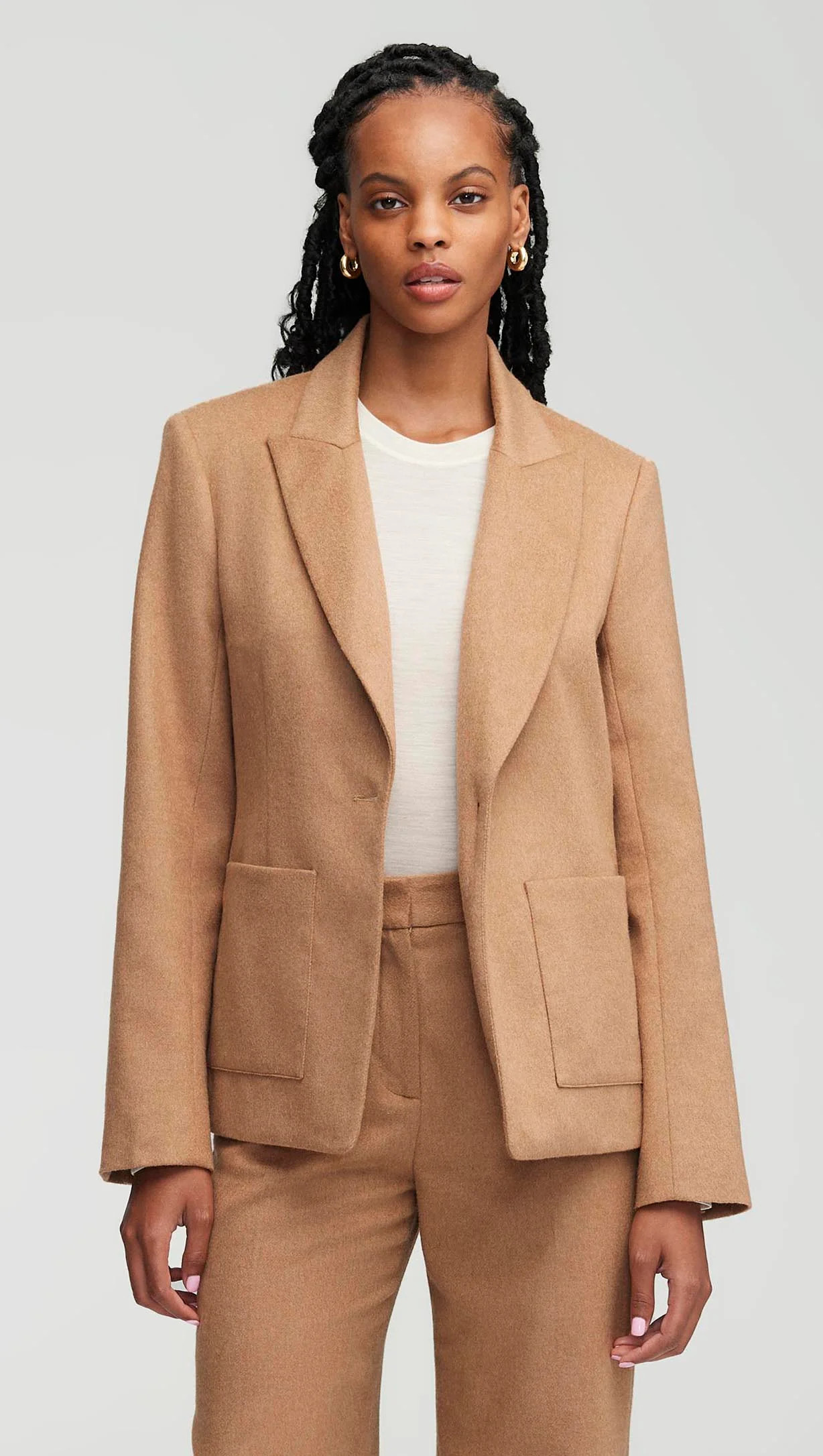 Argent: Patch Pocket Blazer in Textured Wool | Women's Blazers | Argent | Argent