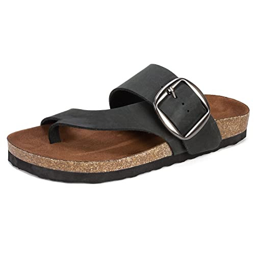 WHITE MOUNTAIN Women's Harley Footbed Sandal, Black/Nubuk, 9 M | Amazon (US)