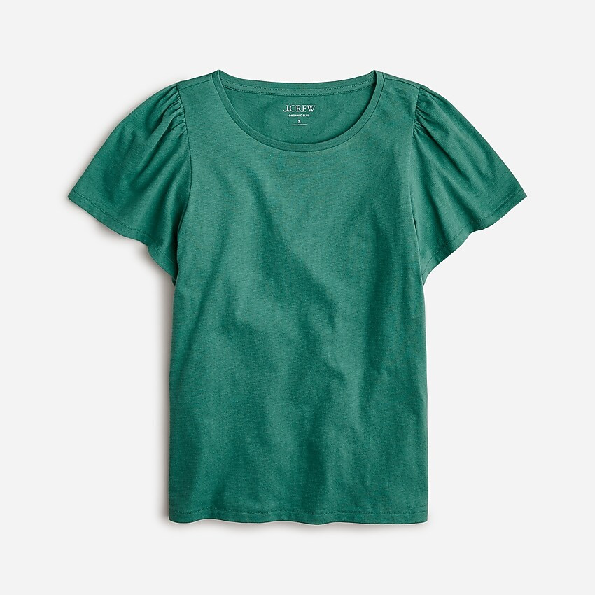Organic slub cotton flutter-sleeve T-shirt | J. Crew US