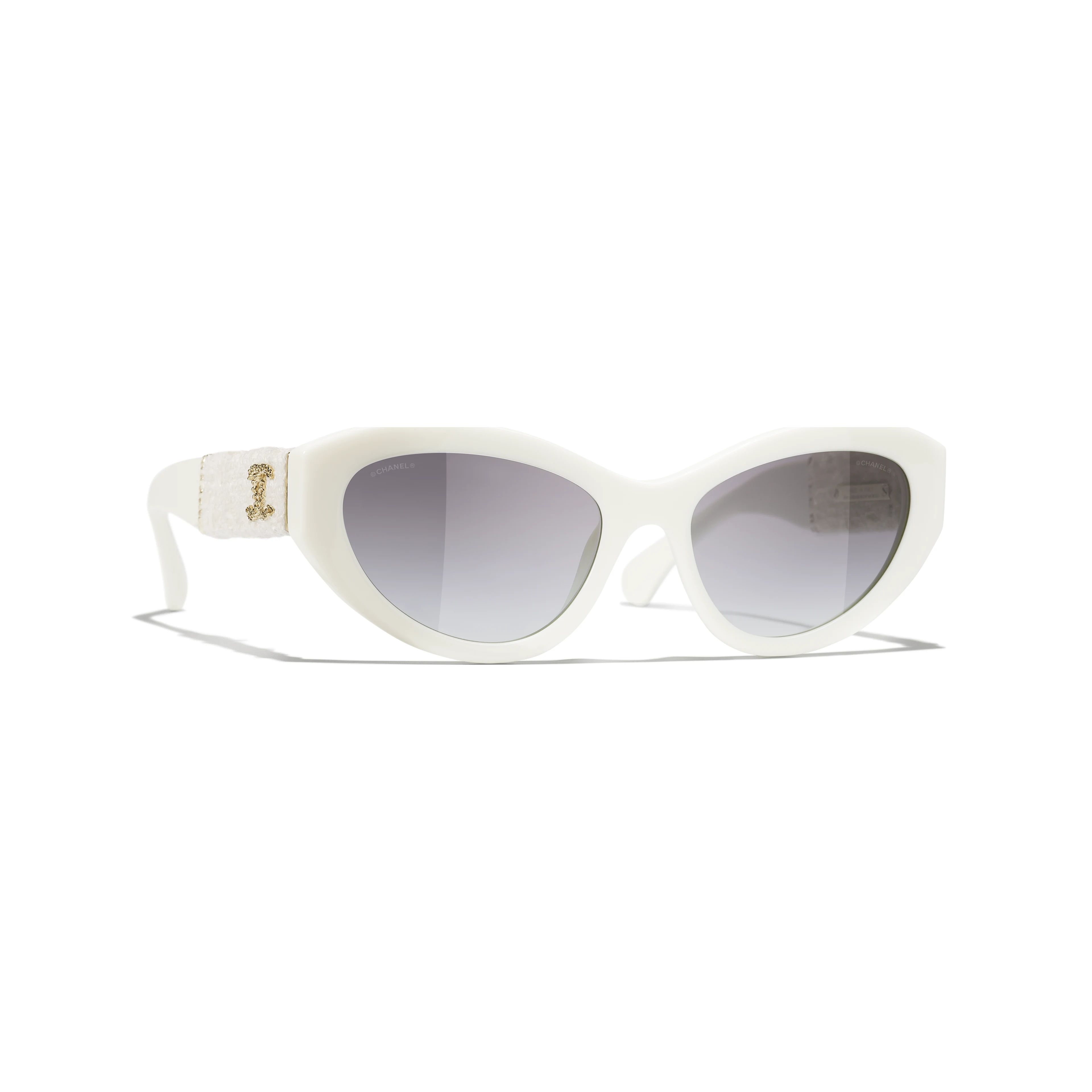 Sunglasses: Cat Eye Sunglasses, acetate & tweed — Fashion | CHANEL | Chanel, Inc. (US)