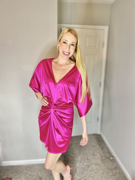 A beautiful satin dress for Valentine’s Day 
On sale at express 
Wearing size small and fits perfect 

#LTKfindsunder50 #LTKstyletip #LTKMostLoved