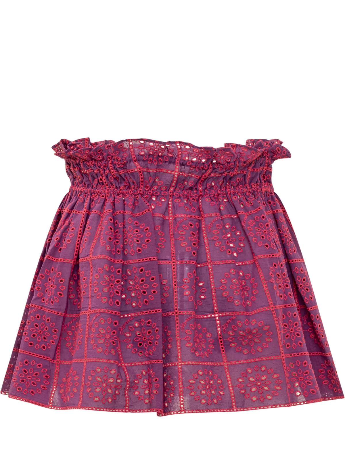 Ganni Broderie Anglaise Mini Skirt | Cettire Global