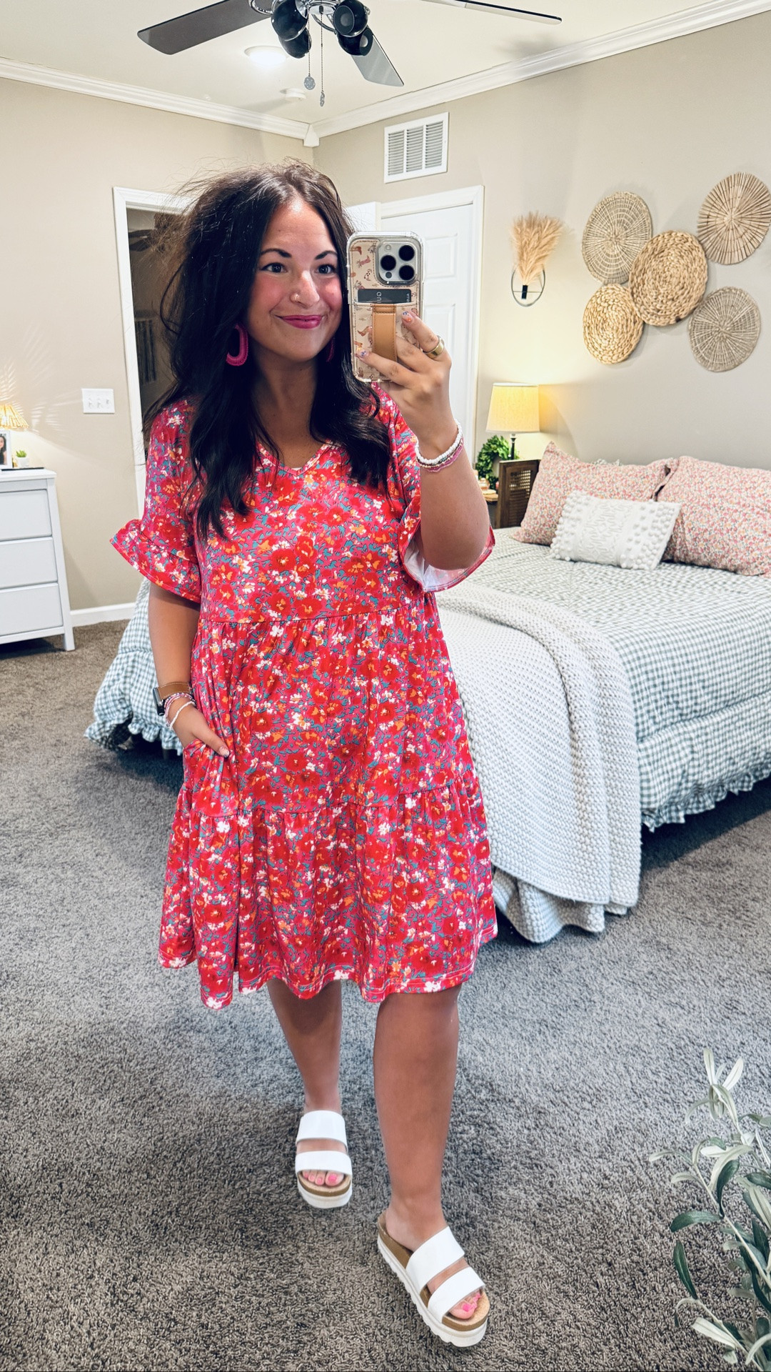 This dress passed the outdoor wedding test 💐☀️ It was lightweight, breathable, stretchy, & somehow didn't show sweat—even in the summer heat! 👏🏻 It fits true to size, has pockets, & comes in 25 other colors & patterns. Definitely one of my favorite dress finds! 💕 

 #LTKootd #LTKSeasonal #LTKMidsize