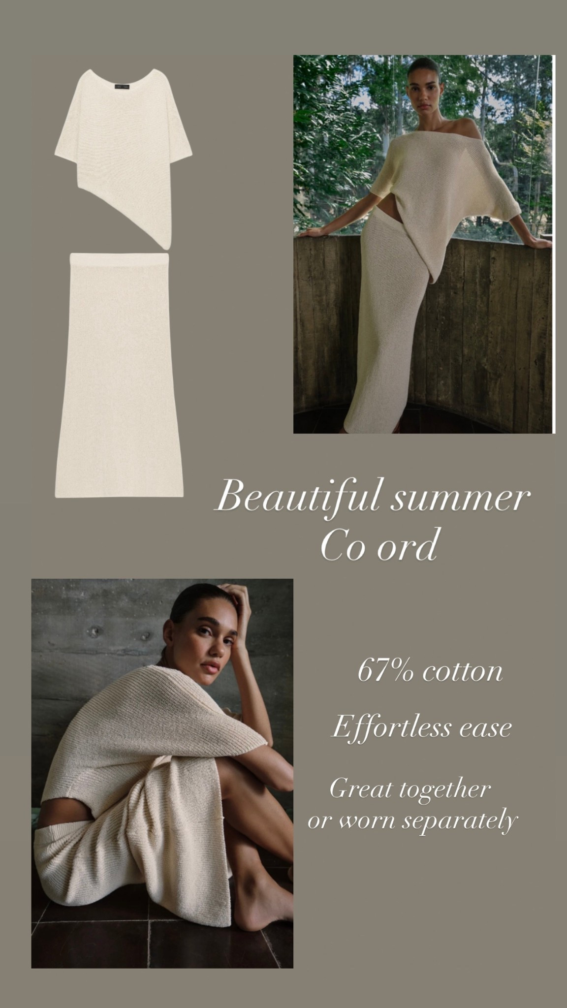 Effortless co ords are a great way to expand your summer wardrobe. Look for texture to add interest and experiment with ways to wear separately to make the most of the pieces. 

#LTKsummer #LTKstyletip #LTKspring