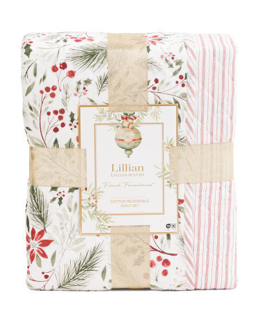 Yuletide Botanical Quilt Set | Polyester/Cotton | Marshalls