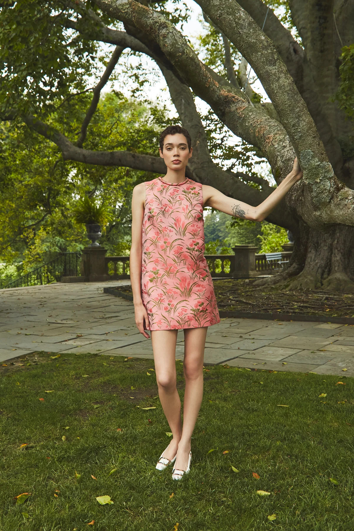 Mackenzie Dress in Pink Jacquard | Over The Moon