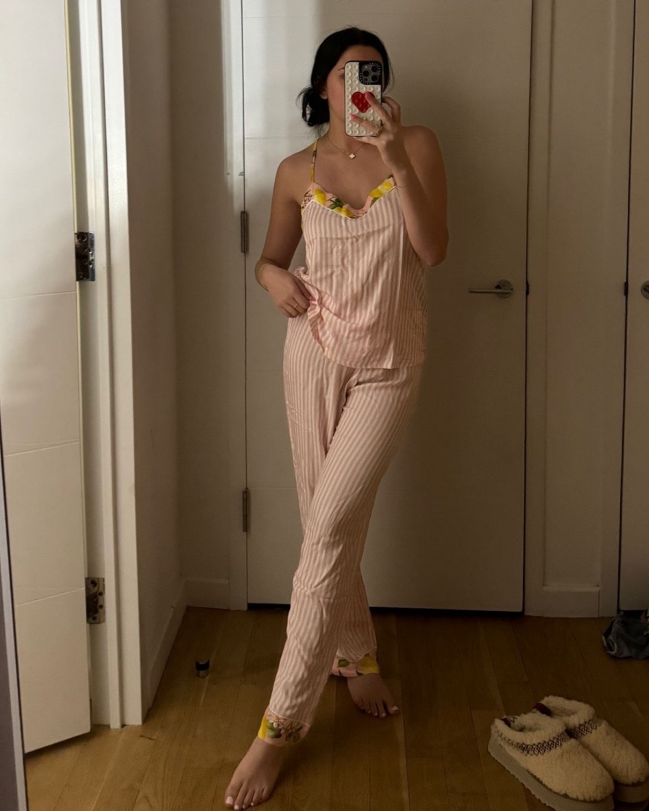 the cutest pajama set 💗🍋 linked my top in the reverse pattern!