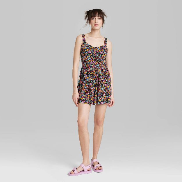 Women's Sleeveless Button-Front Romper - Wild Fable™ | Target