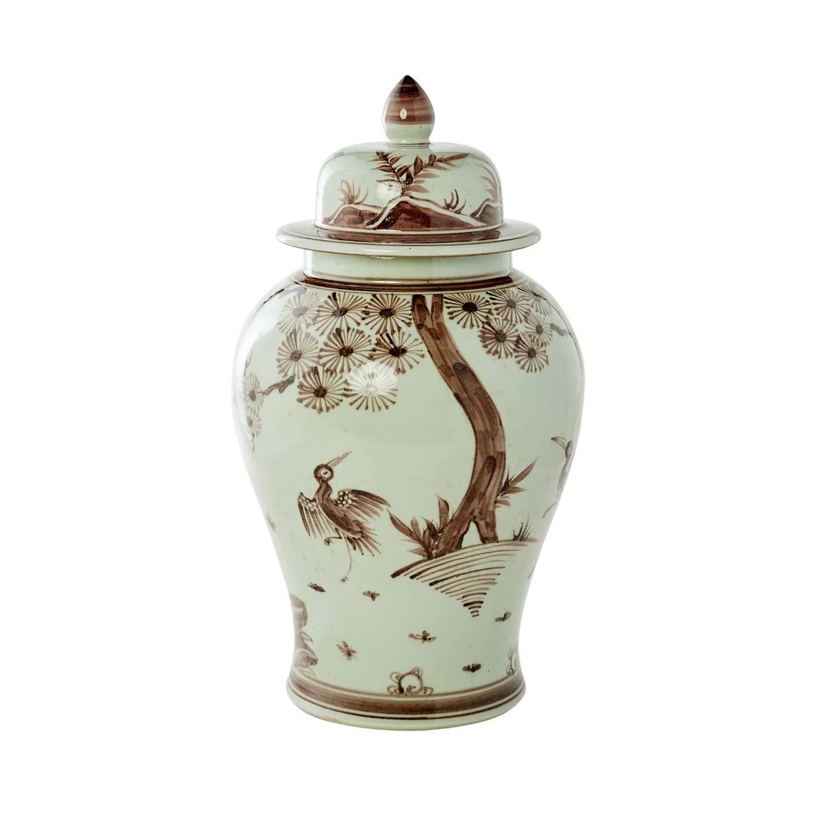 Pine Crane Temple Jar in Cocoa | Caitlin Wilson Design