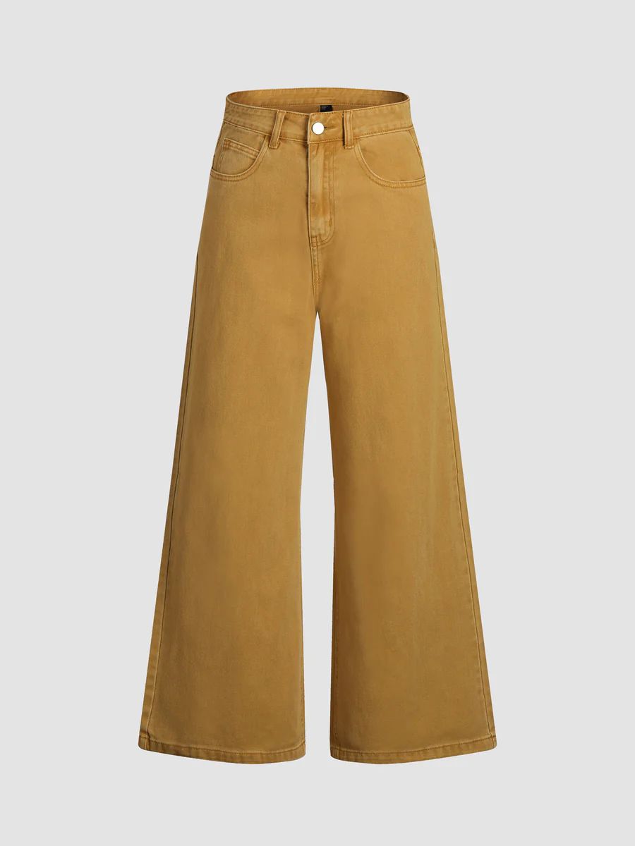 Yellow Wide Leg Trousers | Cider