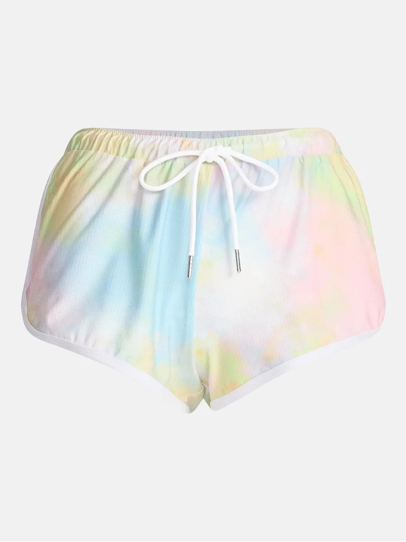 No Boundaries Contrast Binding Mesh Dolphin Shorts, 2'' Inseam, Women's XXS-XXL | Walmart (US)