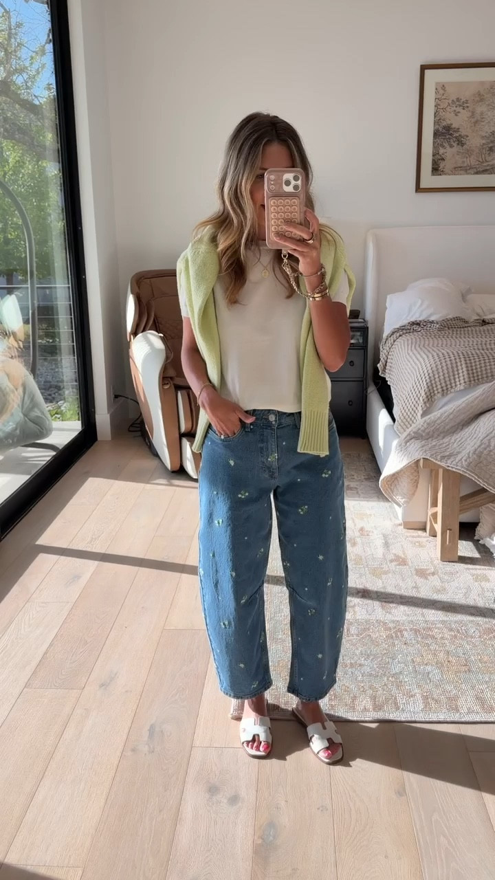 Today’s outfit 
Walmart studded jeans 
Quince cashmere top size small 
Free people pullover 

#LTKPetite #LTKOver40 #LTKootd