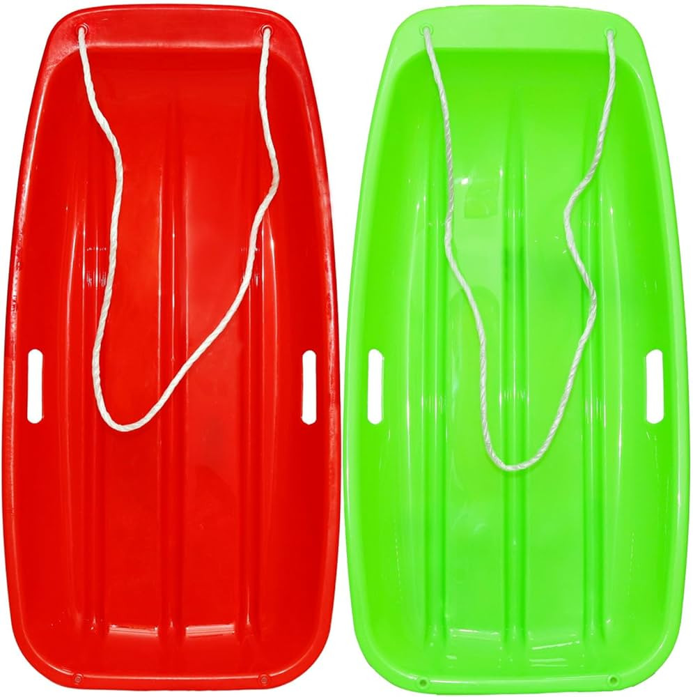 Plastic Toboggan Snow Sled for Adult and Kids-Durable Cold-Resistant Flexible Design, Accommodate... | Amazon (US)