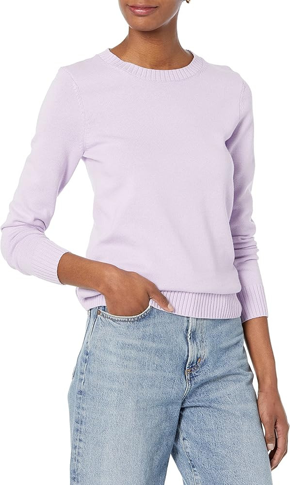 Amazon Essentials Women's 100% Cotton Crewneck Sweater (Available in Plus Size) | Amazon (US)
