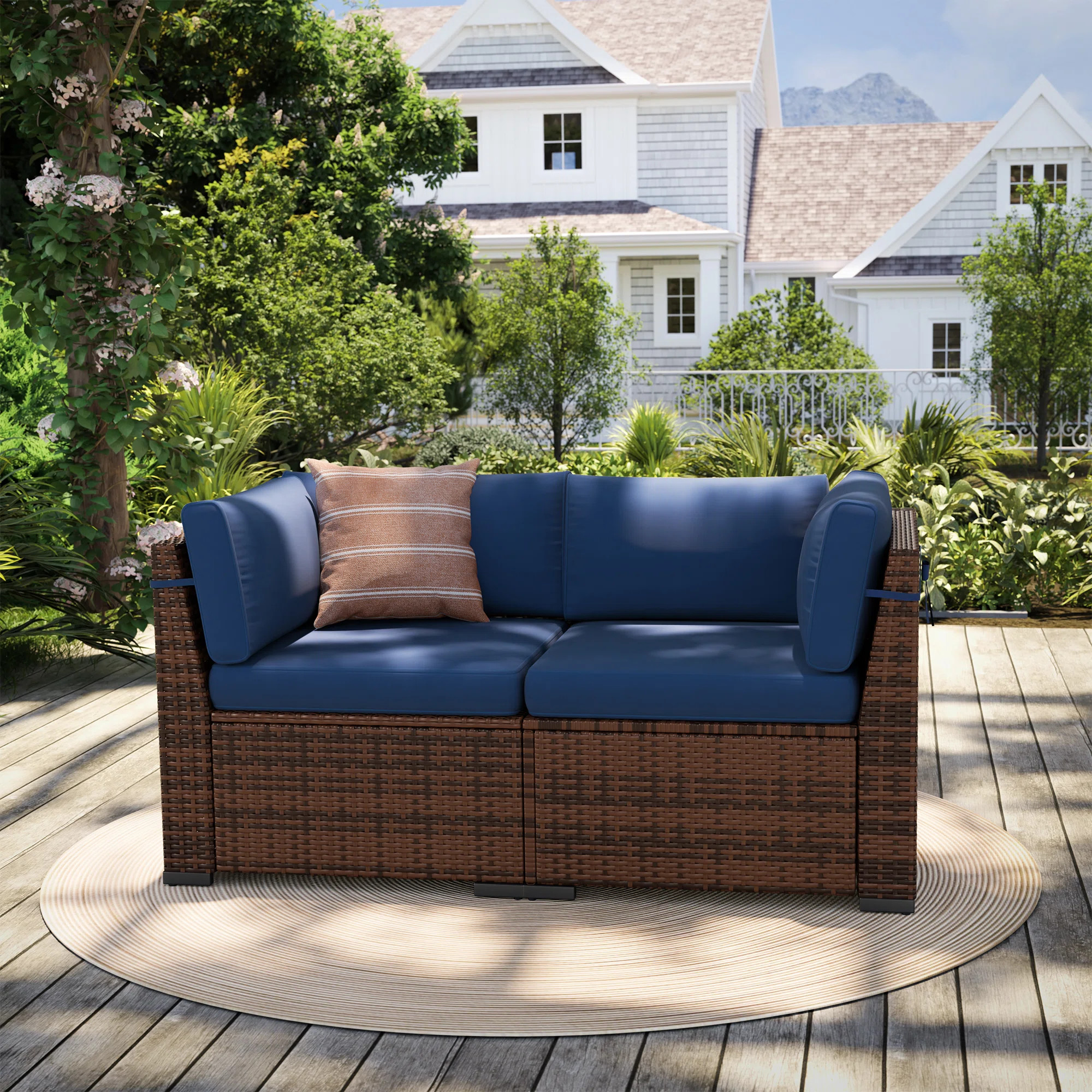 Wicker Outdoor Patio Chair With Cushions | Wayfair North America