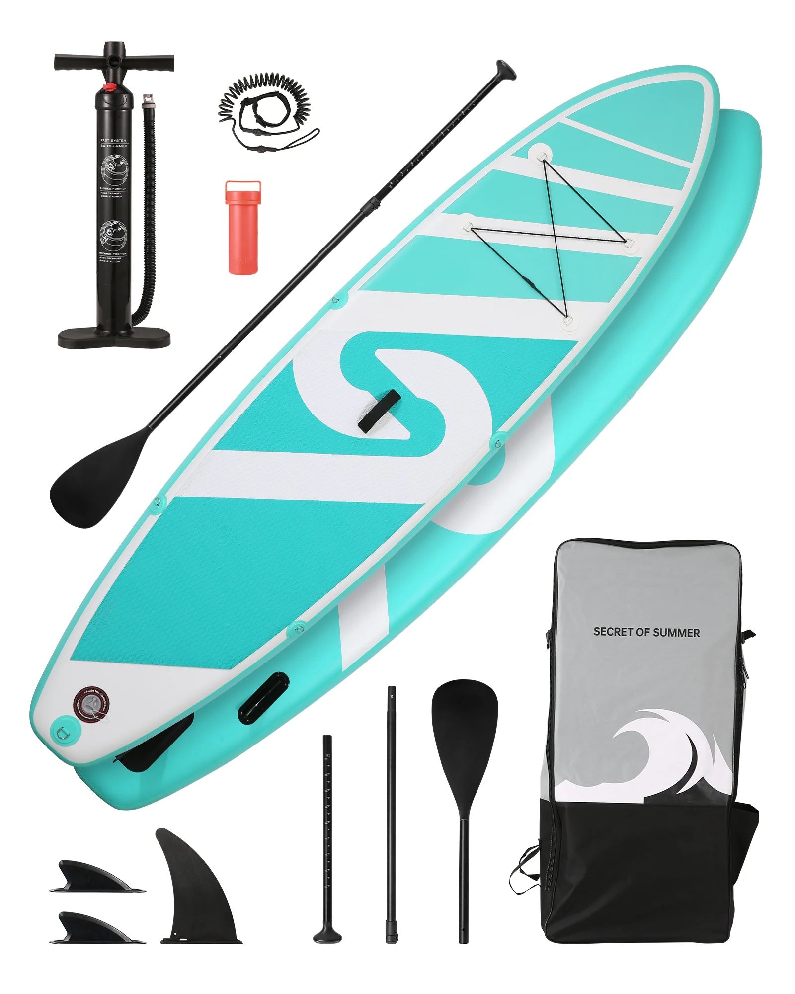 Inflatable Paddle Board Stand up Paddle Board 10' SUP 6 in.Thick Board Carry Bag & Fast Pumping G... | Walmart (US)