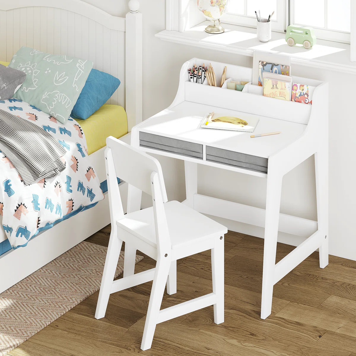 24.8” X 22” X 29.1” Kids Desk And Chair Set | Wayfair North America