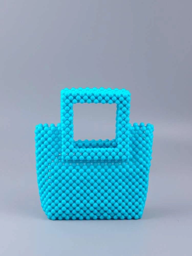 Mini Minimalist Beaded Square Bag | SHEIN