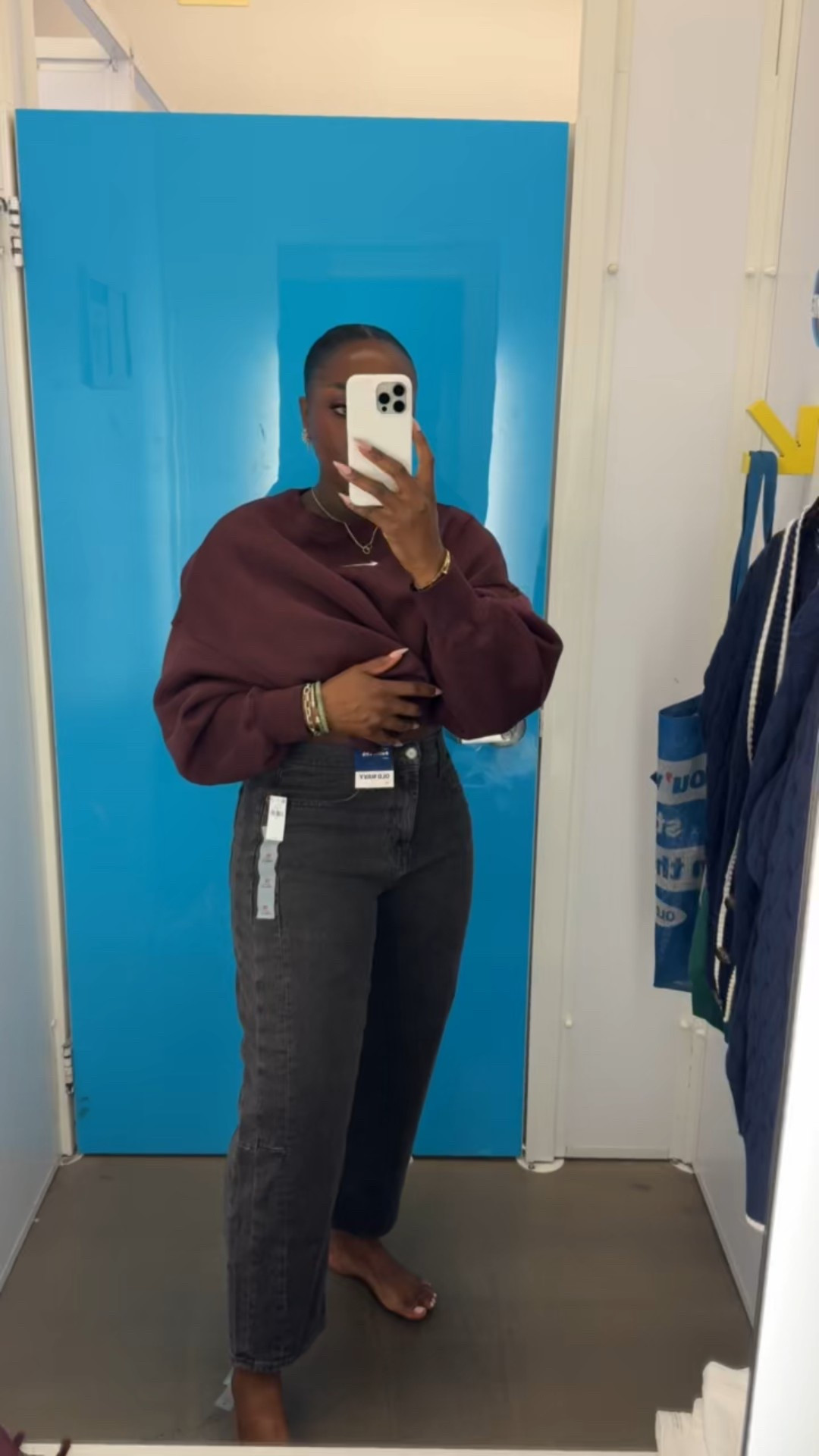 These high rise barrel leg jeans from Old Navy are really cute too. I’m wearing a size 12, and I didn’t know how I would feel about the ankle cut, but I really like them! 

#LTKFindsUnder50 #LTKFindsUnder100