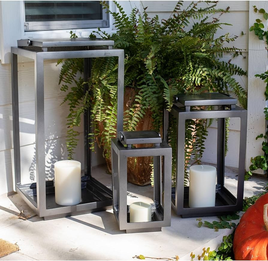 BIRDROCK HOME Decorative Lantern Candle Holders - Large Metal Cage for Indoor/Outdoor Use - Rusti... | Amazon (US)