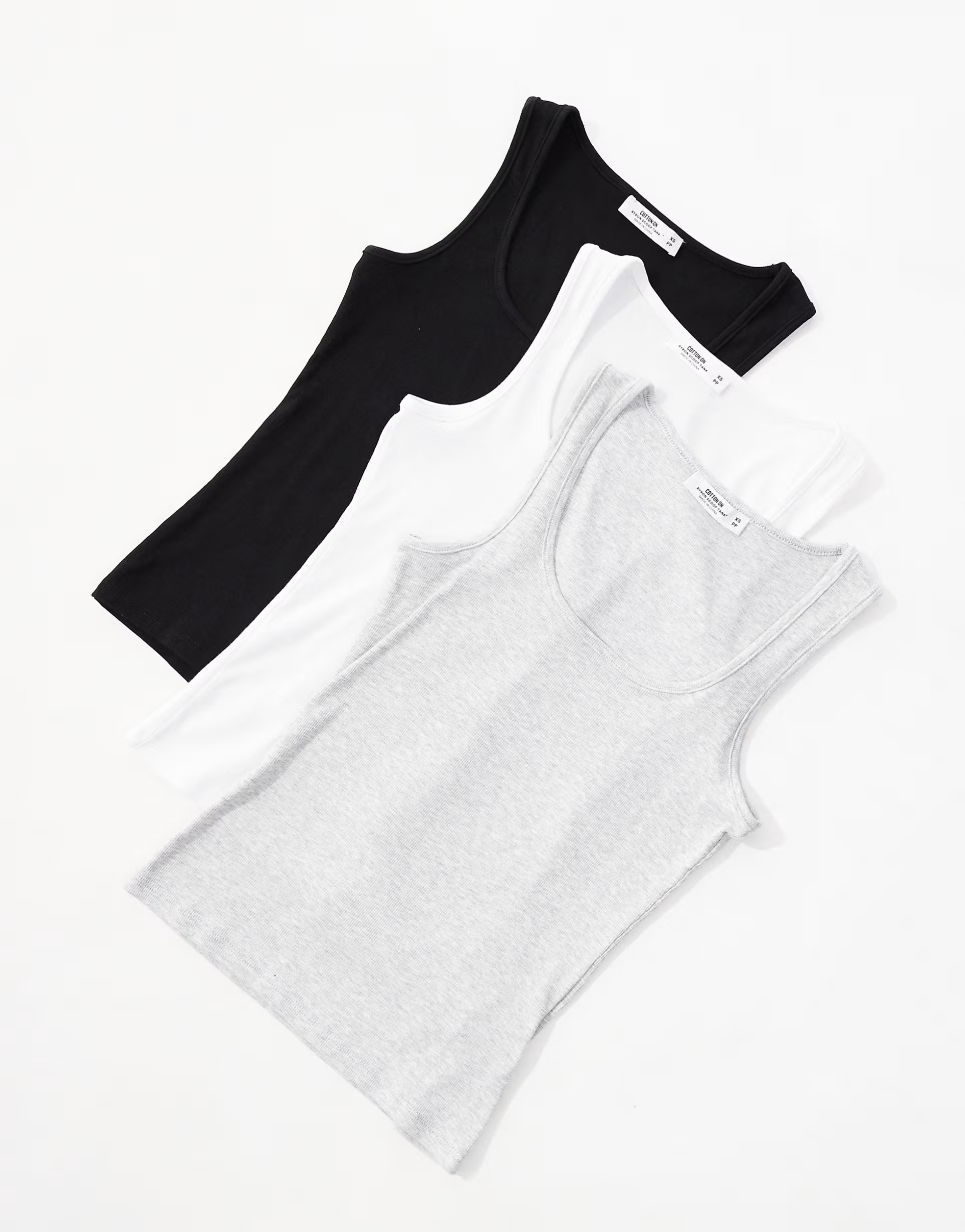 Cotton On 3 pack byron scoop tank in black white and grey | ASOS (Global)