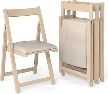 GOFLAME Folding Dining Chairs Set of 4, Foldable Chairs with Padded Seat and Ergonomic Backrest, ... | Amazon (US)