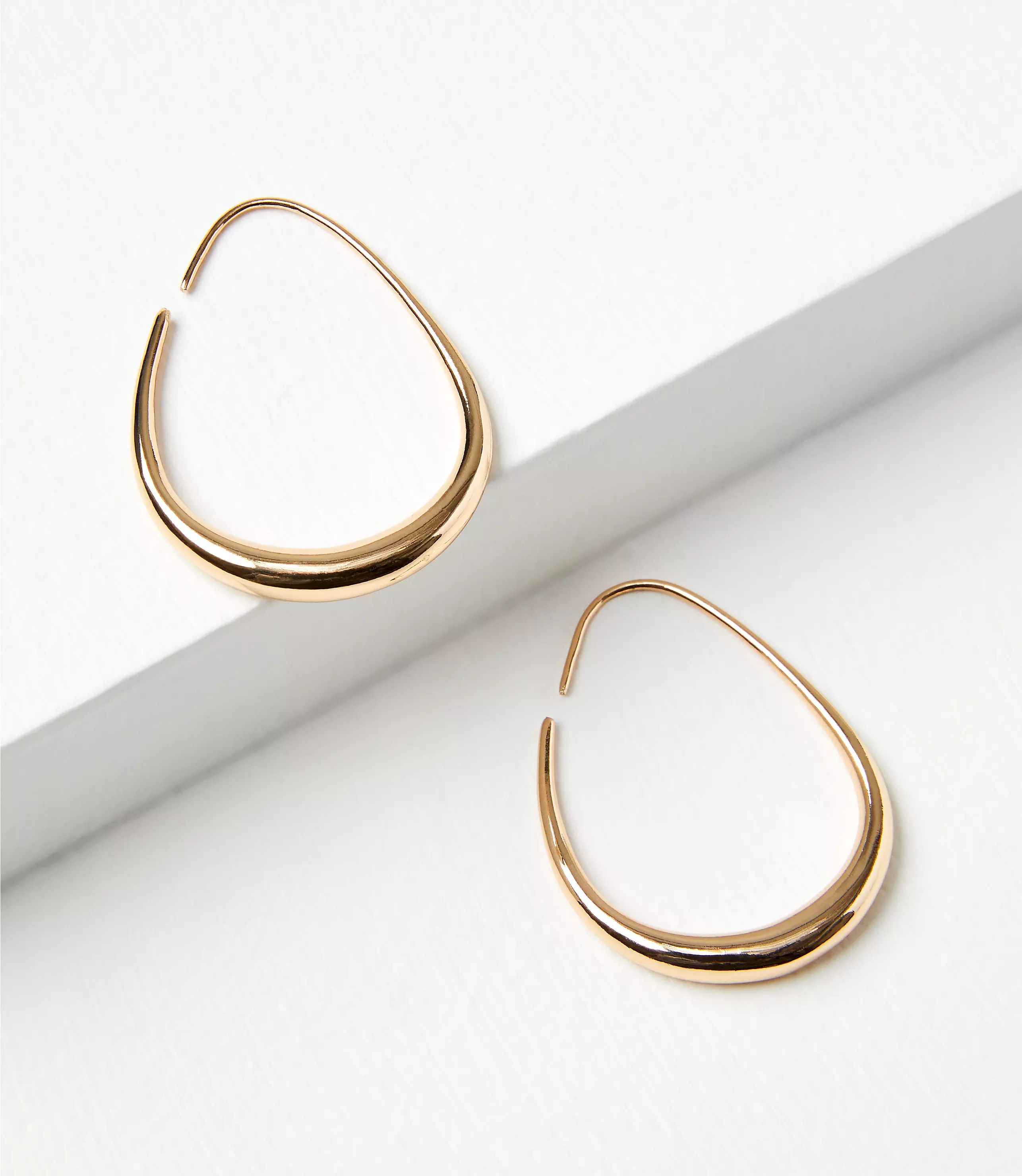 Metallic Teardrop Hoop Earrings | LOFT