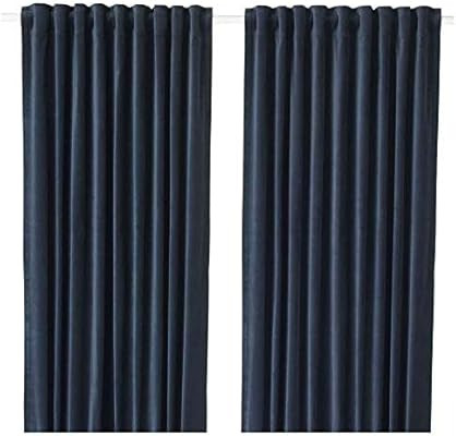 IKEA ASIA Sanela Room Darkening Curtains 1 Pair, Dark Blue, 55.1x98.4 inch | Amazon (US)