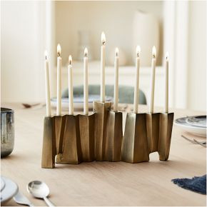 Geometric Metal Menorah | West Elm (US)