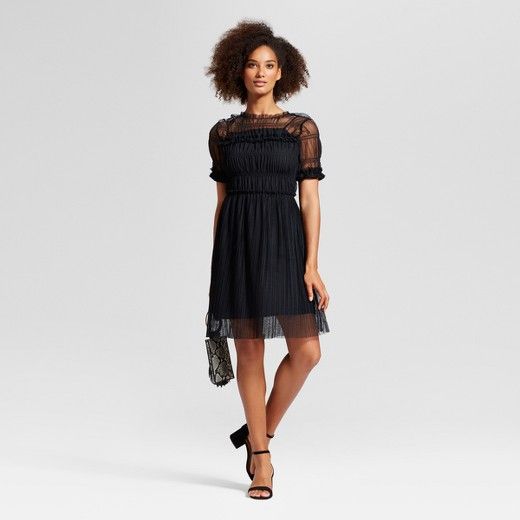 Women's Rouched Mesh Dress - Who What Wear™ Black | Target