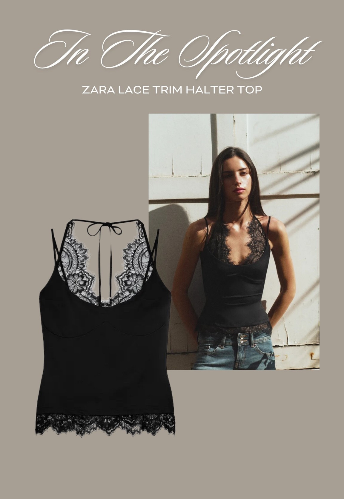 In the spotlight: black lace trim halter top 🫶

#LTKsummer #LTKdatenight