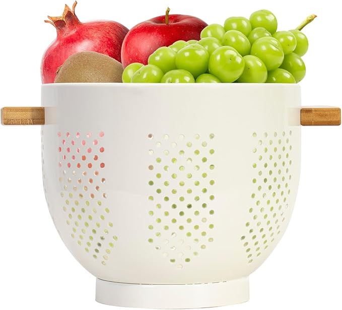 JYGMCO Colanders with Wood Handle - Kitchen Essential Metal Strainers & Colanders,Large Strainer ... | Amazon (US)