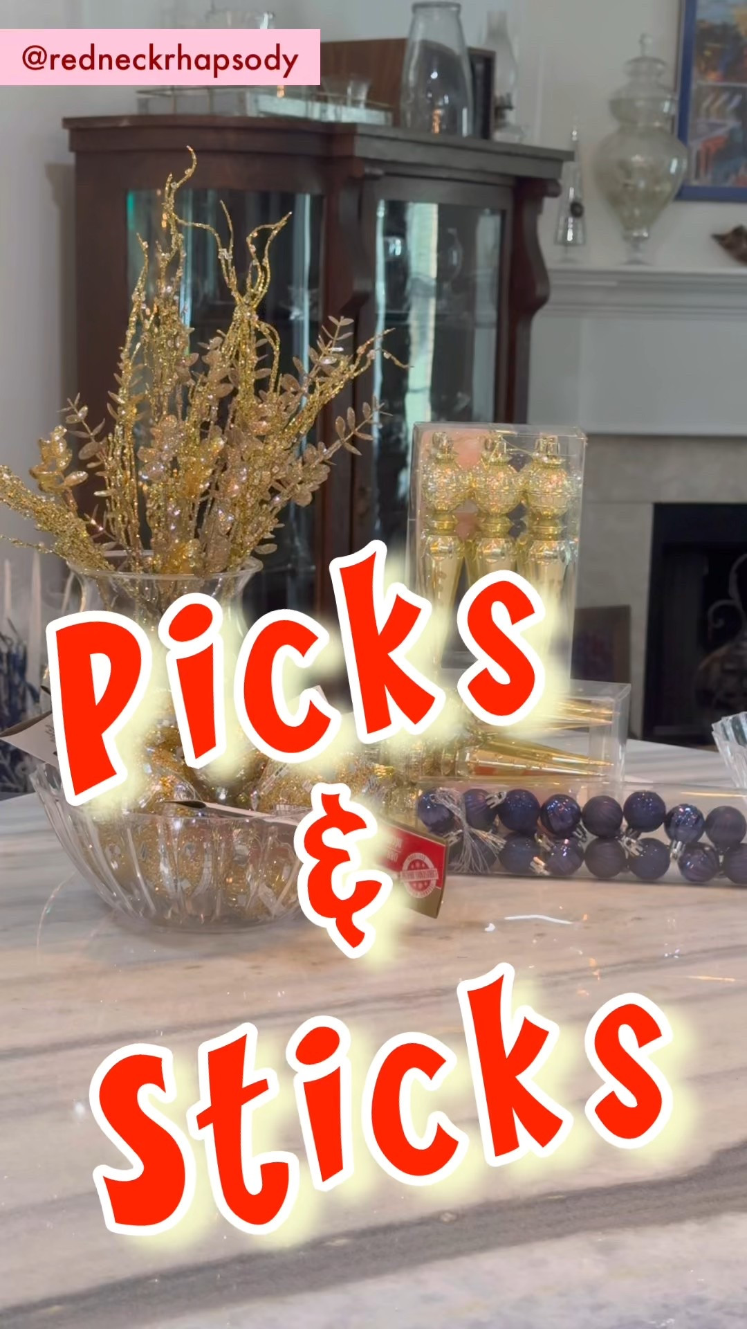 This has been the year of picks & sticks! I’ve bought and used more this holiday season than in the last few years. 

They are great for layering and filing. Perfect to add height and extension. Finding the right type can be a struggle. Correct size, texture, color (which you better know your golds, the shades vary greatly…), and structure means everything. 

Knowing that you can cut, splice, add stems with wire & tape can make them even more custom. You’ll probably need a glue gun, too! 

Good luck finding the perfect fit for your decor! 

#LTKHoliday #LTKSeasonal #LTKHome