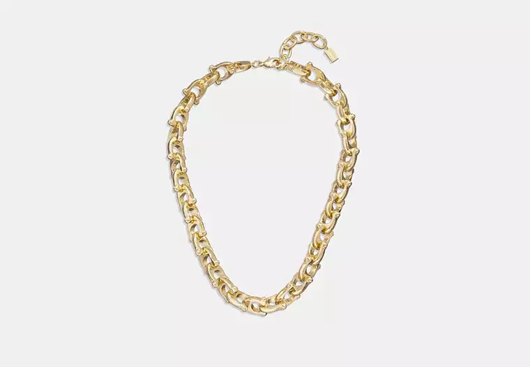 Chunky Signature Chain Link Necklace | Jewelry | Coach | COACH® | Coach (US)