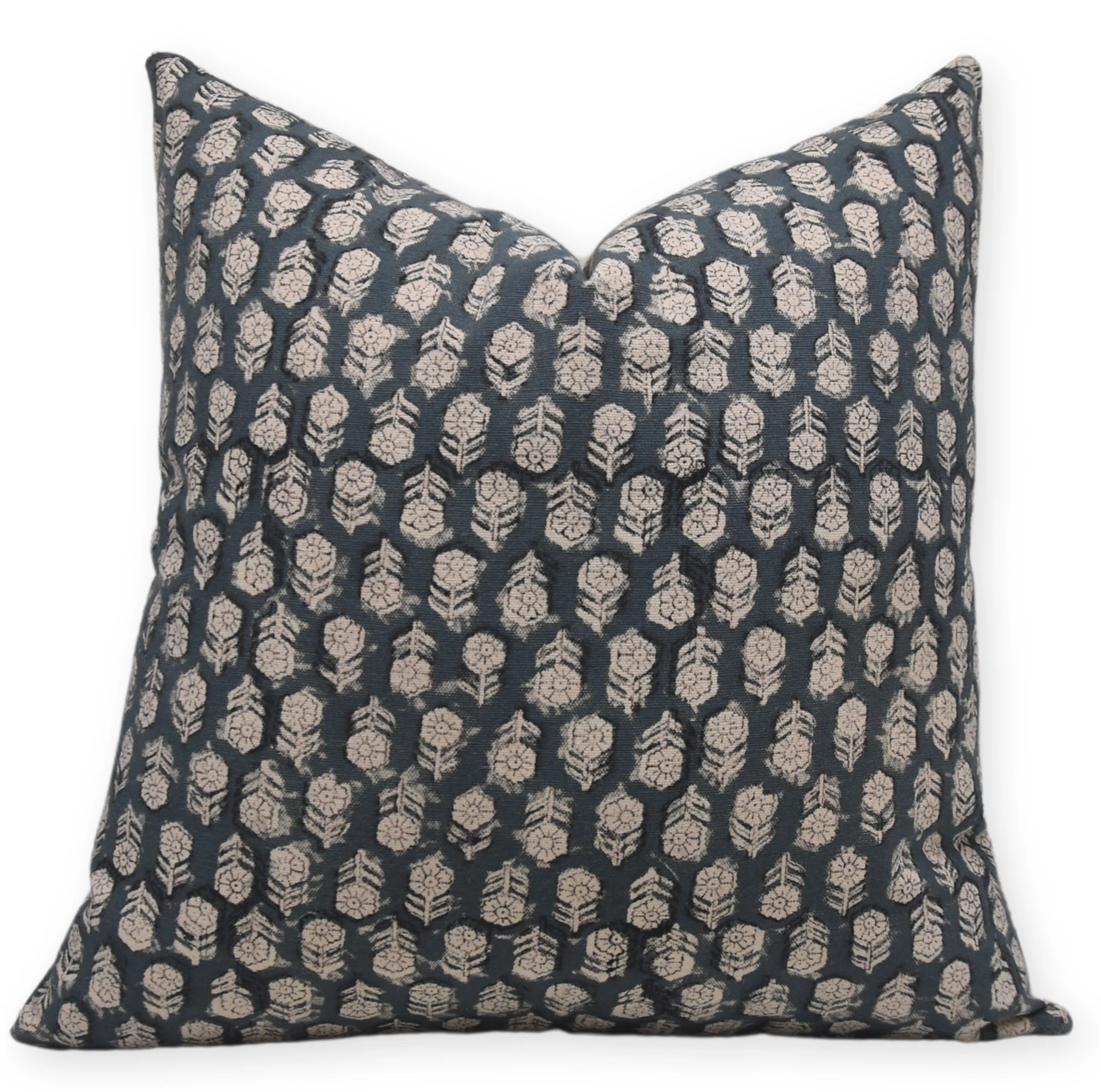 Fabdivine Elegant Floral Hand Block Print Cushion Handmade Rustic Cotton Pillow Cover- Tulsi Buti | Wayfair North America